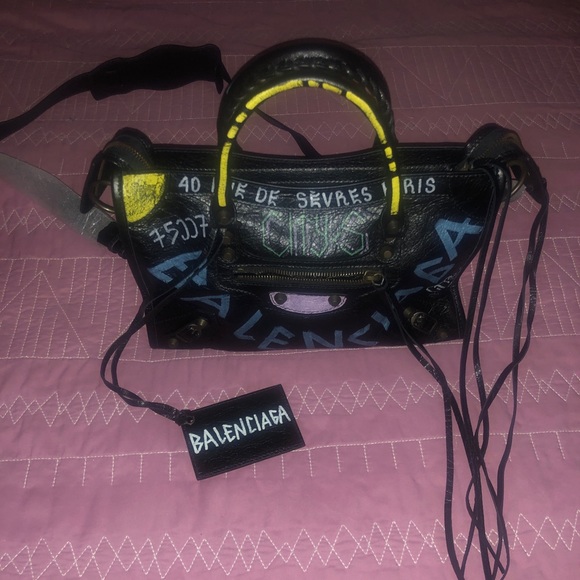 Balenciaga Handbags - Balenciaga
Small City Graffiti Leather Satchel